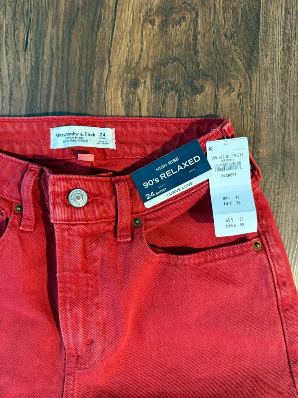 Abercrombie & Fitch Relaxed High-Rise Jeans - Red